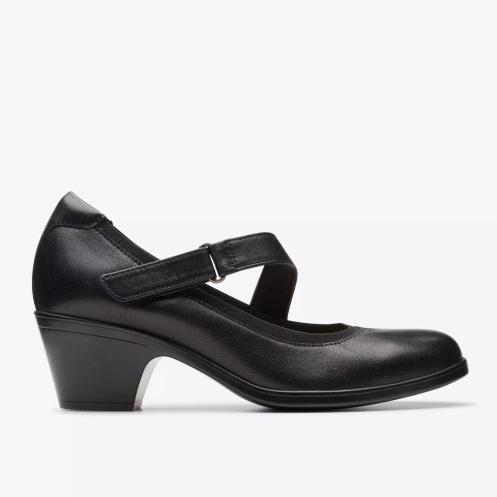 Easy Spirit Vintage Y2K Black Leather Mary Jane Heels Women's Size 8M